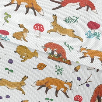 Forest Animals Fox And Hare Waterproof Oxford