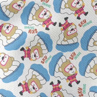Cute Little Bear Skydiving Waterproof Canvas