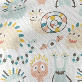Cute Monsters In Minimalist St Waterproof Canvas