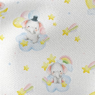 Baby Elephant Holding Balloons Waterproof Canvas