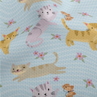 Kittens Chasing Butterflies Athletic Mesh Flat Back