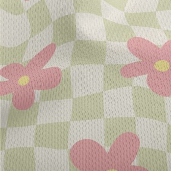 Small Flowers On Two-color Pla Athletic Mesh Flat Back