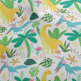 Happy Dinosaur In The Jungle Athletic Mesh Flat Back