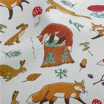 Forest Animals Fox And Hare Athletic Mesh Flat Back