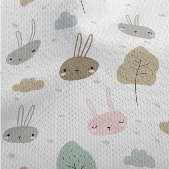 Cute Little Rabbit Athletic Mesh Flat Back