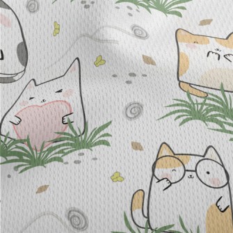 Smiling Happy Kitten Athletic Mesh Flat Back