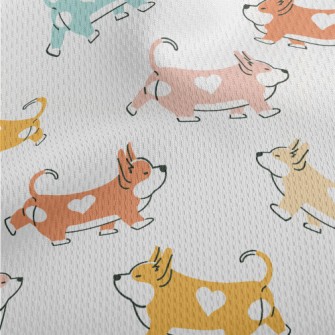Corgi With Heart-shaped Mark Athletic Mesh Flat Back