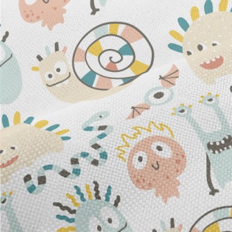 Cute Monsters In Minimalist St Performance Linen