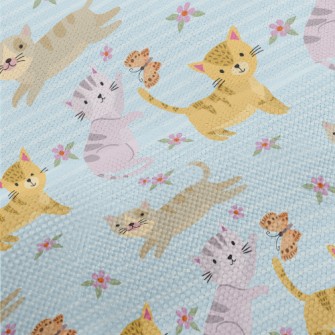 Kittens Chasing Butterflies Performance Linen