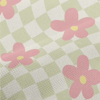 Small Flowers On Two-color Pla Performance Linen
