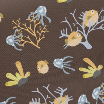Pufferfish And Jellyfish In Th Twill