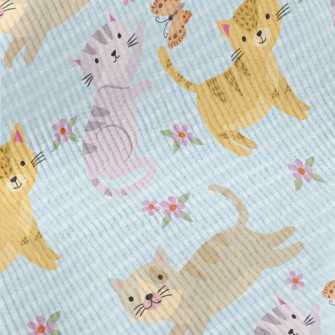 Kittens Chasing Butterflies Standard Corduroy