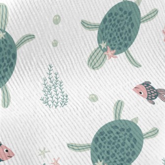 Sea Turtle Swimming With Fish Standard Corduroy