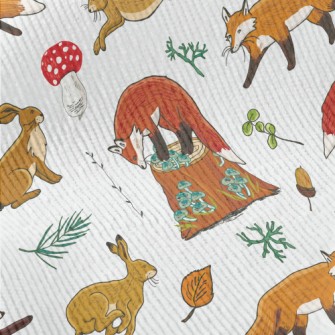 Forest Animals Fox And Hare Standard Corduroy
