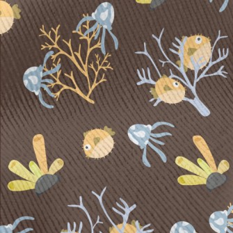 Pufferfish And Jellyfish In Th Standard Corduroy