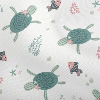 Sea Turtle Swimming With Fish Dobby