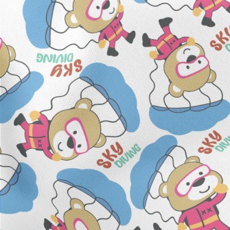 Cute Little Bear Skydiving Stretch Ponte