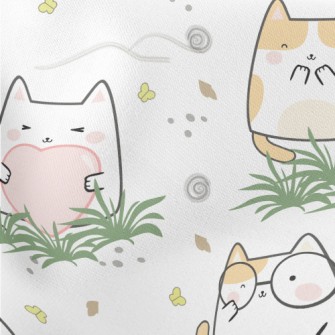 Smiling Happy Kitten Stretch Ponte