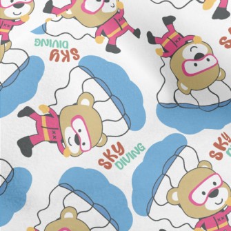 Cute Little Bear Skydiving Micro Fleece