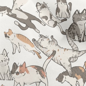 Hand Drawn Doodles Of Cat Life Micro Fleece