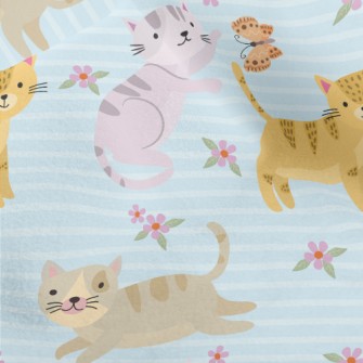 Kittens Chasing Butterflies Micro Fleece