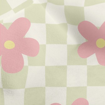 Small Flowers On Two-color Pla Micro Fleece