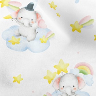 Baby Elephant Holding Balloons Micro Fleece