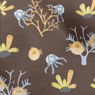 Pufferfish And Jellyfish In Th Micro Fleece