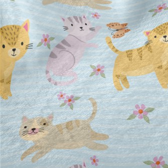 Kittens Chasing Butterflies Minky