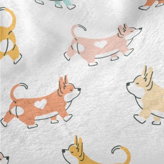 Corgi With Heart-shaped Mark Minky