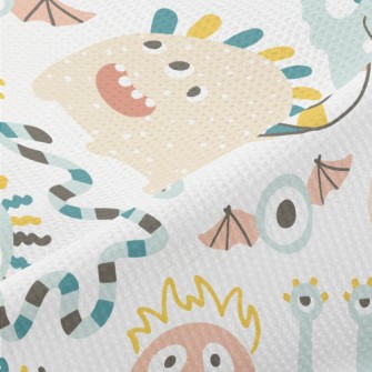 Cute Monsters In Minimalist St Piqué