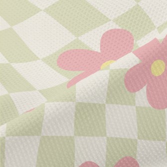 Small Flowers On Two-color Pla Piqué
