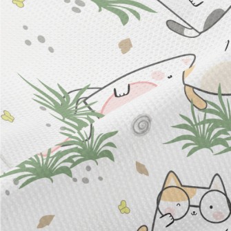 Smiling Happy Kitten Piqué