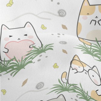 Smiling Happy Kitten Lightweight Performance Linen