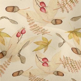 Forest Plants In Autumn Colors Lightweight Performance Linen