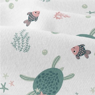 Sea Turtle Swimming With Fish Modern Jersey