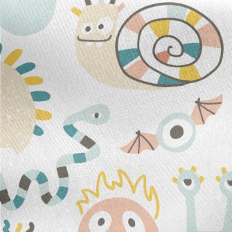 Cute Monsters In Minimalist St Jersey Backed Fleece