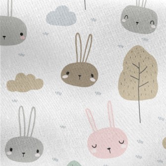 Cute Little Rabbit Jersey Backed Fleece