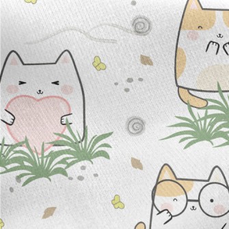 Smiling Happy Kitten Jersey Backed Fleece