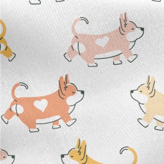 Corgi With Heart-shaped Mark Jersey Backed Fleece