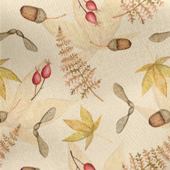 Forest Plants In Autumn Colors Jersey Backed Fleece