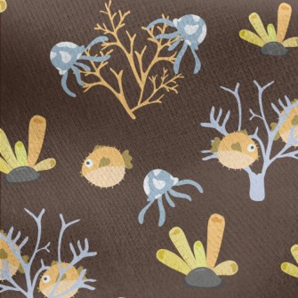 Pufferfish And Jellyfish In Th Jersey Backed Fleece