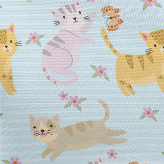 Kittens Chasing Butterflies Pongee