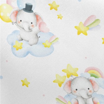 Baby Elephant Holding Balloons Pongee