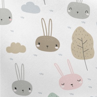 Cute Little Rabbit Pongee