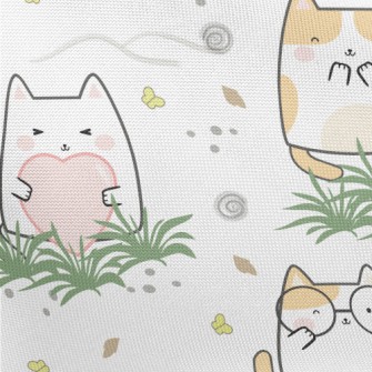 Smiling Happy Kitten Pongee