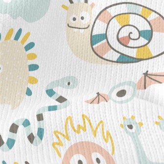 Cute Monsters In Minimalist St Stretch Jersey