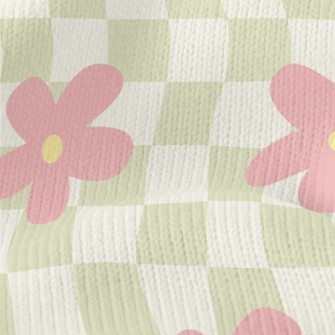 Small Flowers On Two-color Pla Stretch Jersey