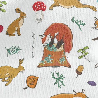 Forest Animals Fox And Hare Stretch Jersey