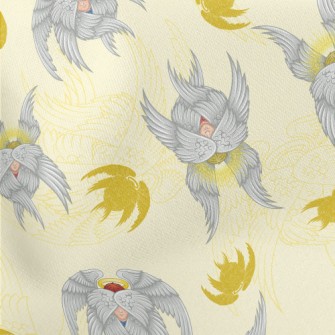 Angel With Wings Covering His  Lightweight Cotton Poplin